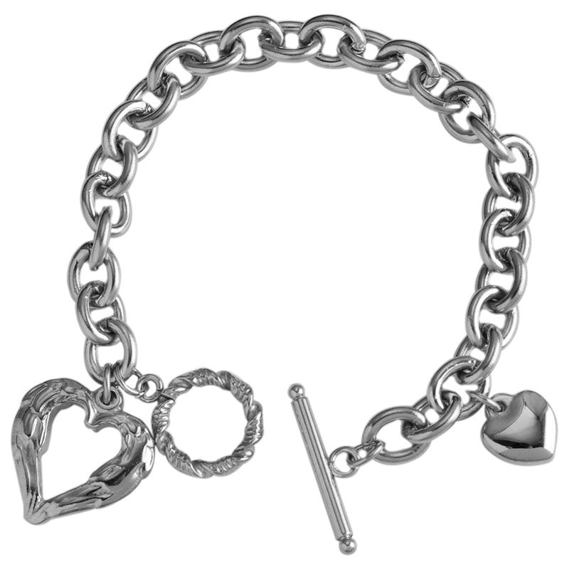 Titanium Steel Niche Light Luxury Angel Wings Love OT Buckle Bracelet Women's High-end Sense Of Cold Style Temperament Celebrity Hand Jewelry Trendy