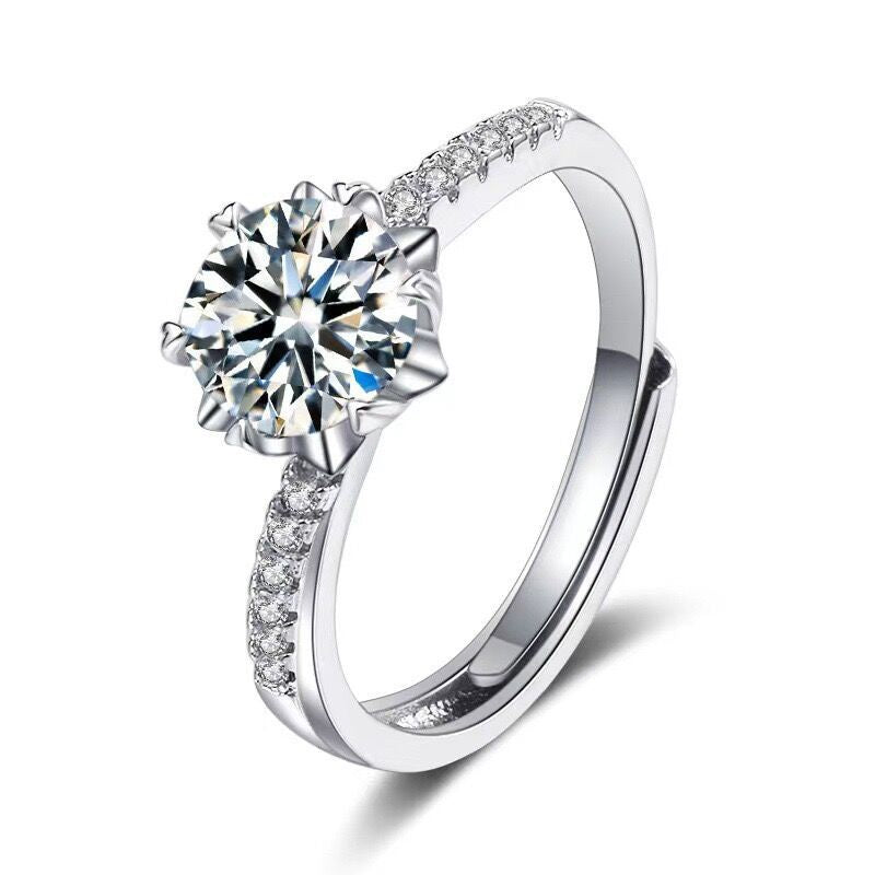 D Color Moissanite Diamond Ring Proposal Ring Fashion Classic Square Bag Inlaid Diamond Ring Women&amp;amp;#039;s