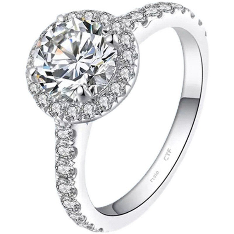 D Color Moissanite Diamond Ring Proposal Ring Fashion Classic Square Bag Inlaid Diamond Ring Women&amp;amp;#039;s