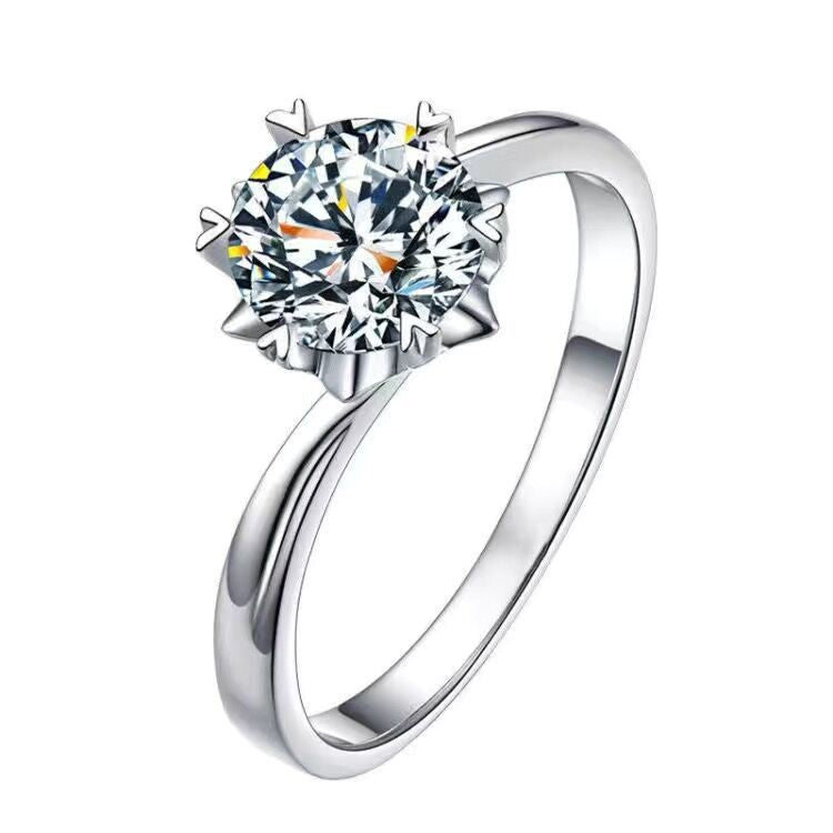 D Color Moissanite Diamond Ring Proposal Ring Fashion Classic Square Bag Inlaid Diamond Ring Women&amp;amp;#039;s