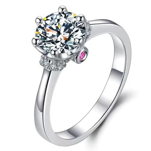 D Color Moissanite Diamond Ring Proposal Ring Fashion Classic Square Bag Inlaid Diamond Ring Women&amp;amp;#039;s
