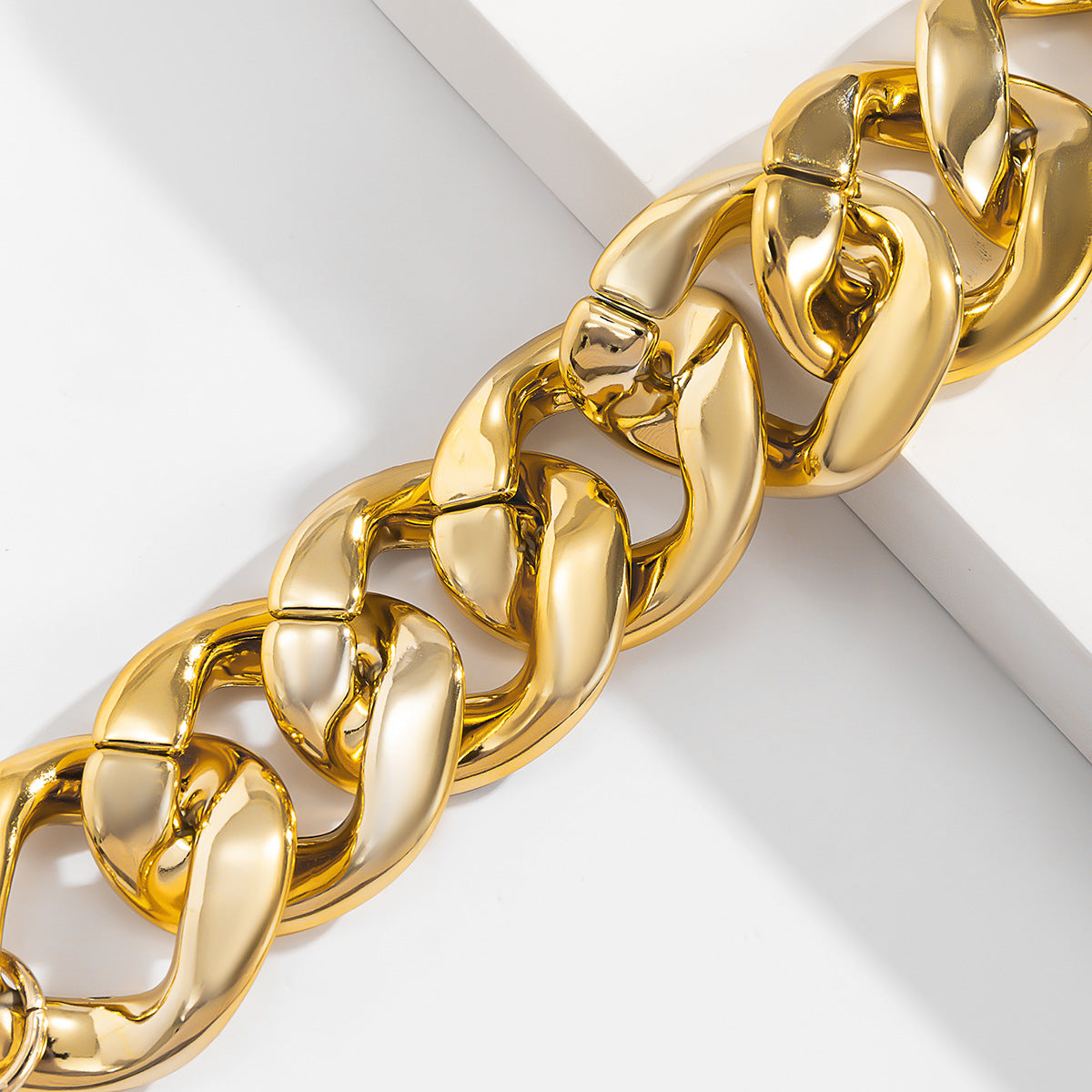Metal Geometric Hollow Jewellery Fashion Trend Thick Chain Single Layer Bracelet