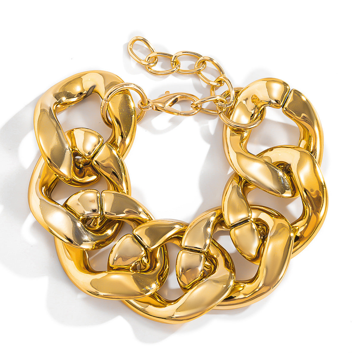 Metal Geometric Hollow Jewellery Fashion Trend Thick Chain Single Layer Bracelet