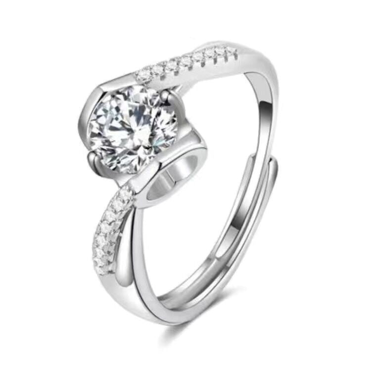D Color Moissanite Diamond Ring Proposal Ring Fashion Classic Square Bag Inlaid Diamond Ring Women&amp;amp;#039;s