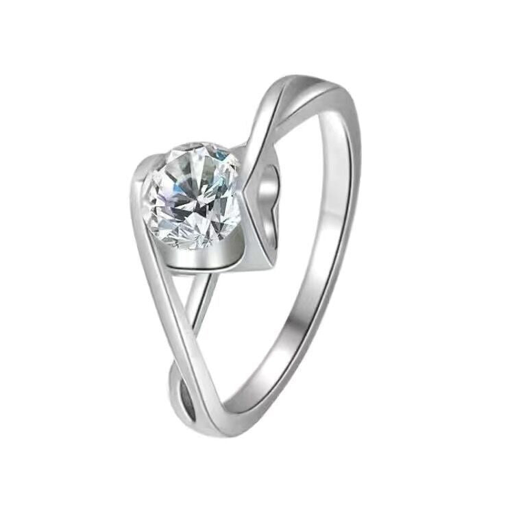D Color Moissanite Diamond Ring Proposal Ring Fashion Classic Square Bag Inlaid Diamond Ring Women&amp;amp;#039;s
