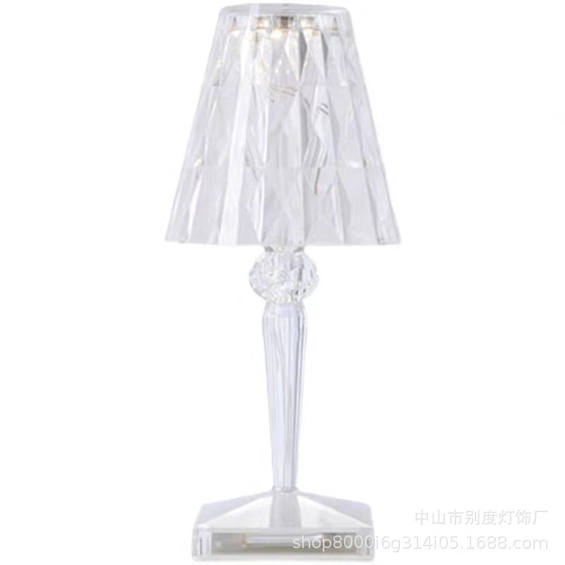 Diamond Crystal Table Lamp Light Luxury Romantic Atmosphere Bedroom Bedside Girl Heart Rechargeable Decorative Lamp